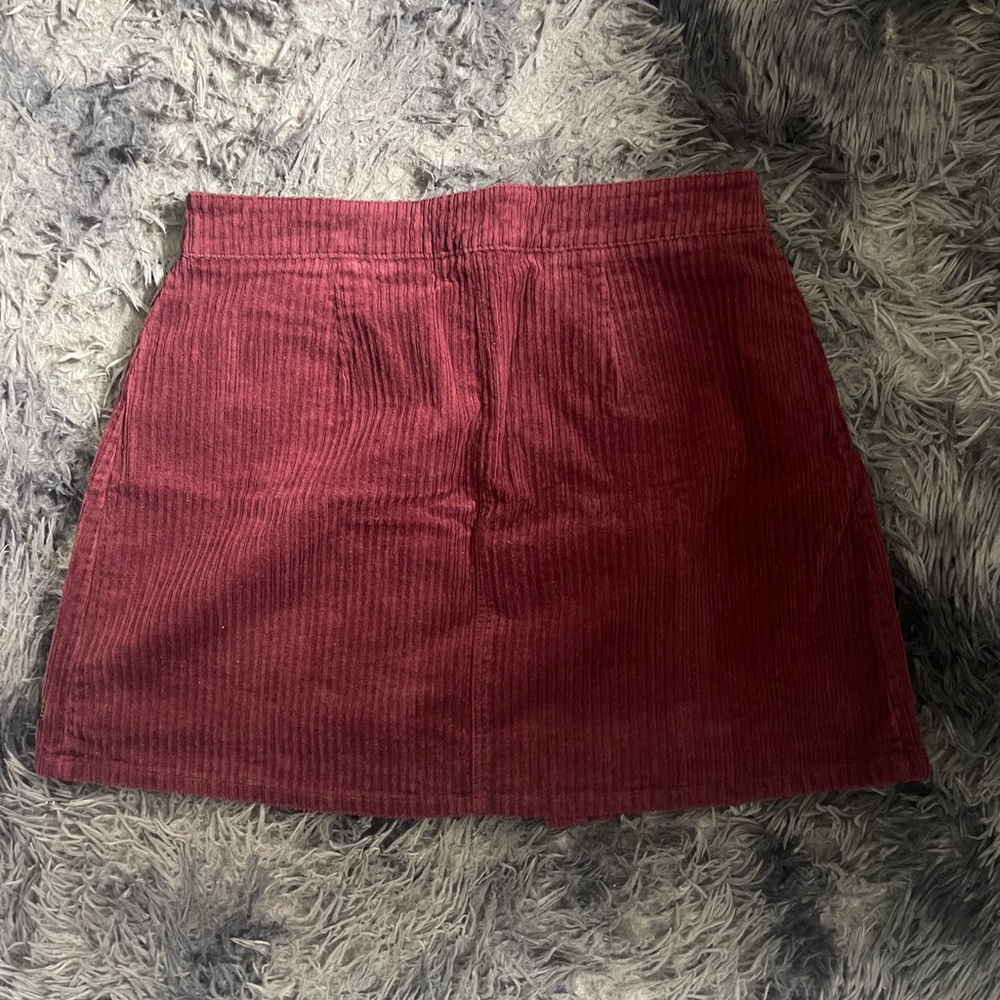 Corduroy Skirt with Snaps Buttons and Mushroom Embellishments - Picture 7 of 10
